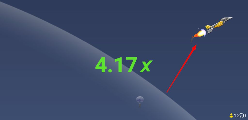 Геймплей с множителем 4.17x и парашютистом